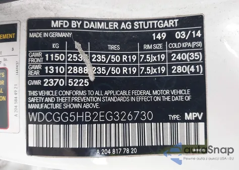 2014 Mercedes-Benz Glk 350 из США, поврежденный, VIN WDCGG5HB2EG326730